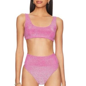 Beach Riot SHIMMERING/METALLIC Pink Bikini